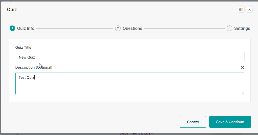 Academy LMS Quiz Builder