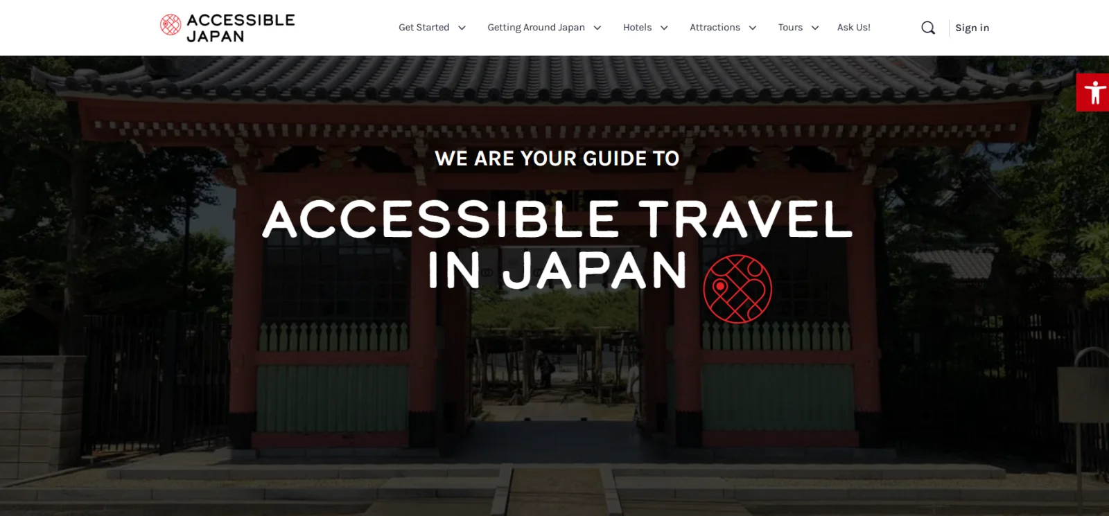 Accessible Japan homepage