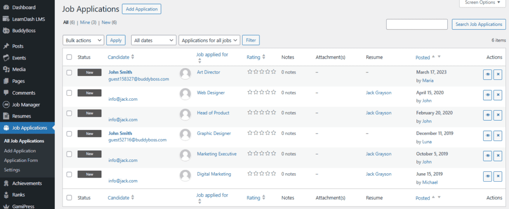 BuddyBoss Job Application