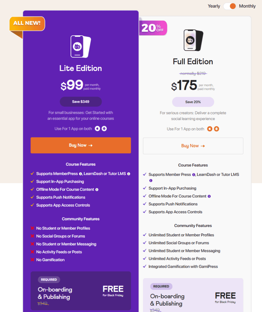 BuddyBoss App Pricing
