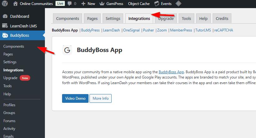 BuddyBoss App Integration