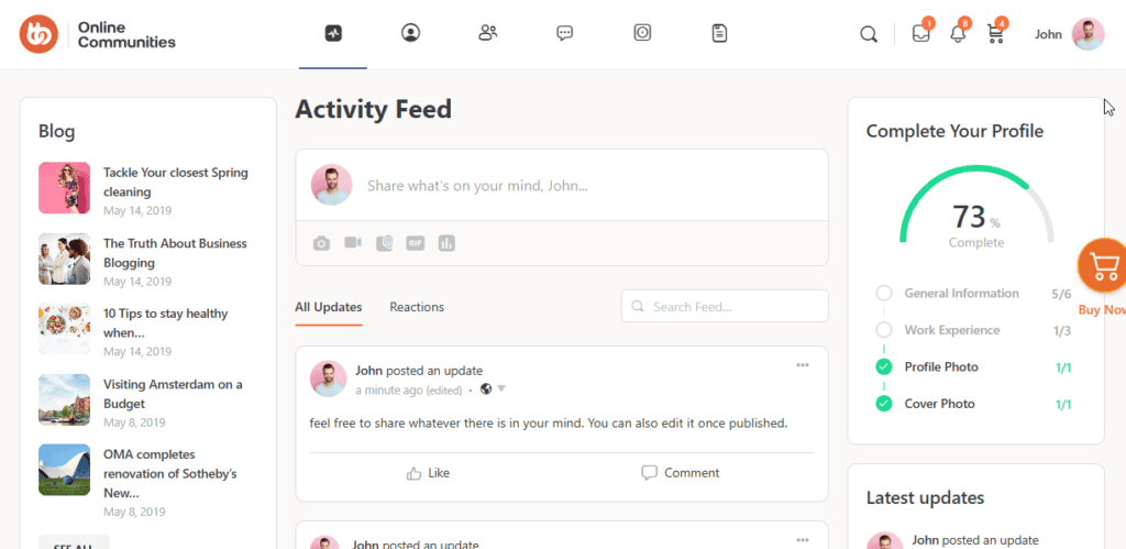 BuddyBoss Activity Feed