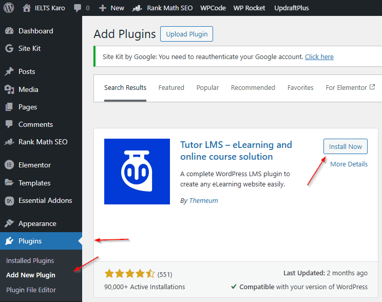 Installing Tutor LMS