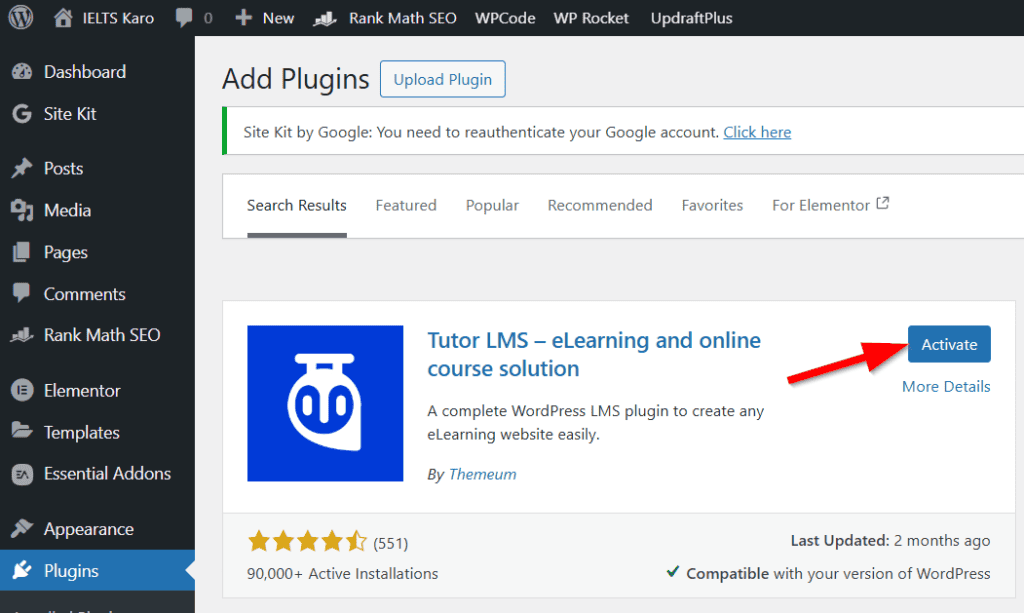 Activating Tutor LMS