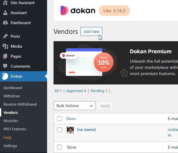How to Add a Vendor