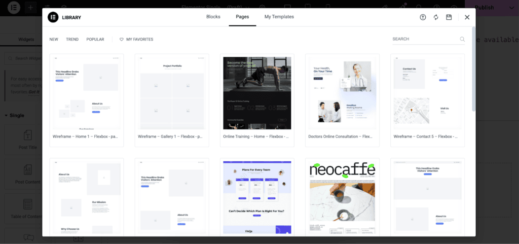 Elementor Template Library