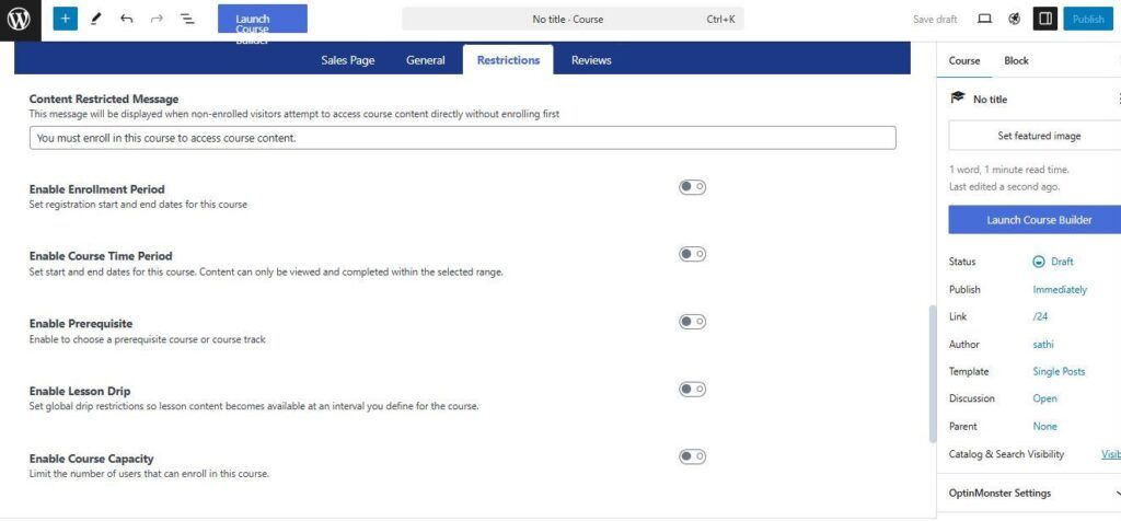 Adding New Courses on LifterLMS