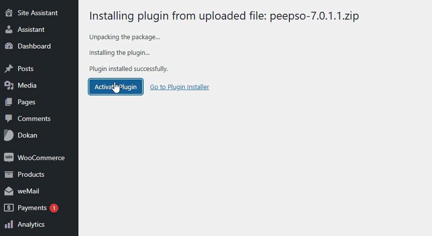 Installing PeepSo
