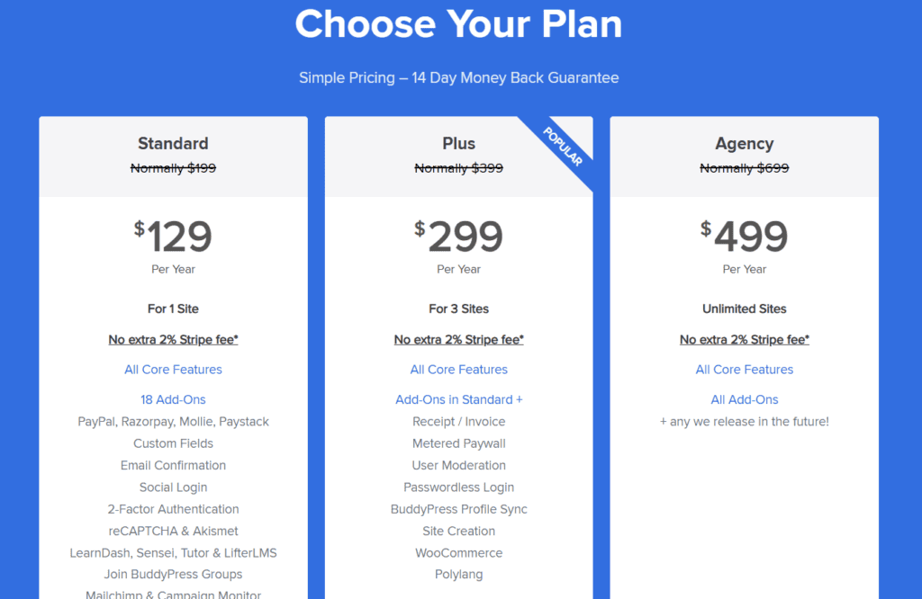 ProfilePress Pricing