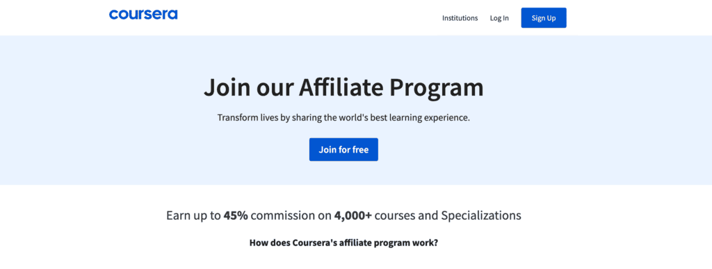 Coursera Affiliate Program