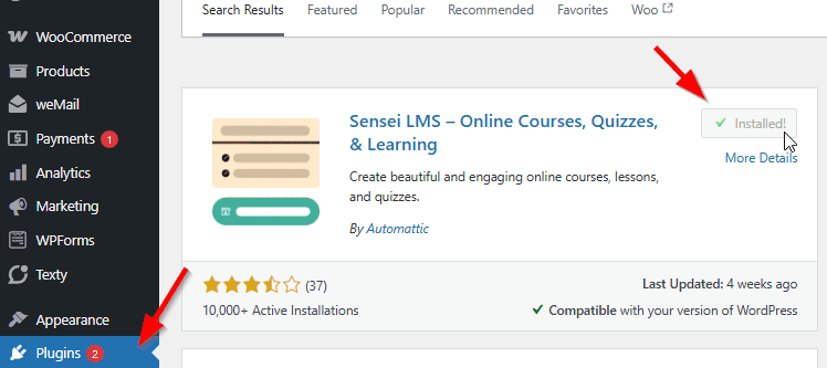 Install Sensei LMS