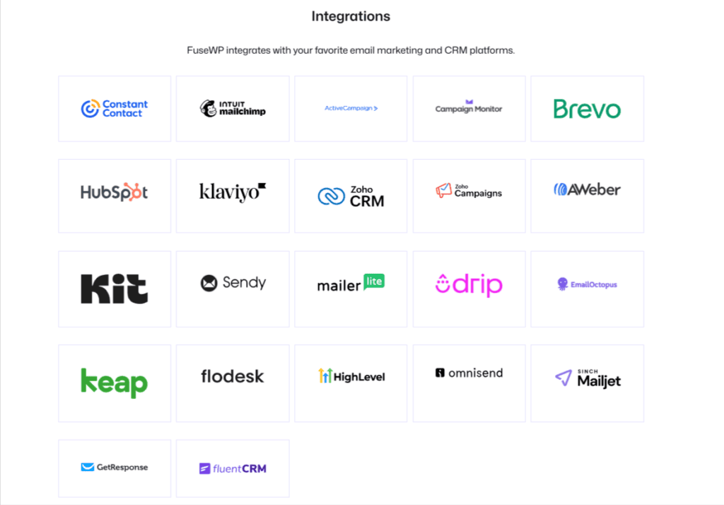FuseWP Integrations