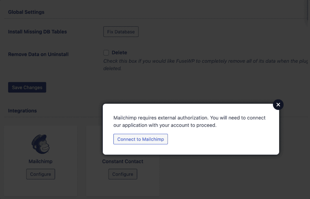 Connect Mailchimp with FuseWP