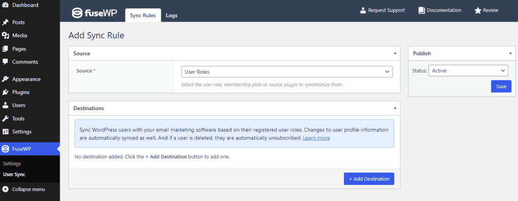 Sync Rules on FuseWP