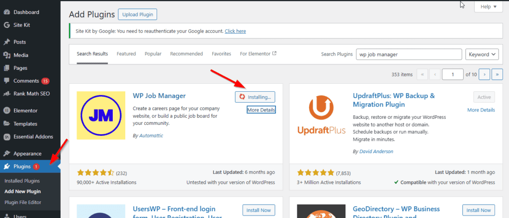Install WP Job Manager