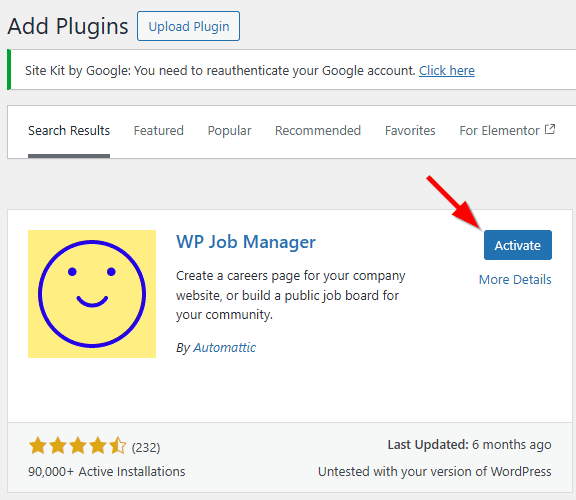 Activate Job Manager