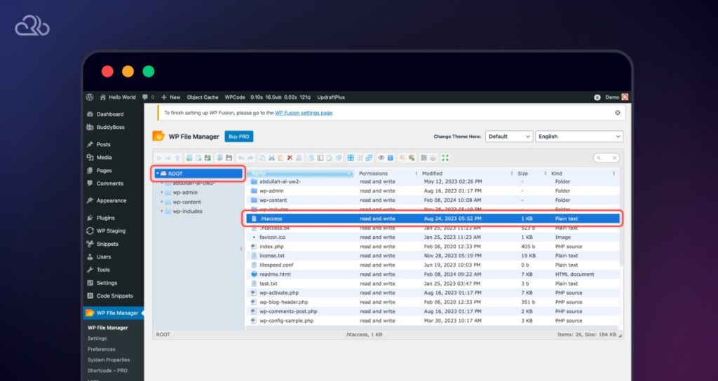 Manually Reset the .htaccess File