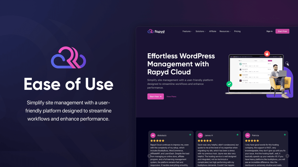Seamless Site Hosting with an Intuitive Rapyd CLoud Platform